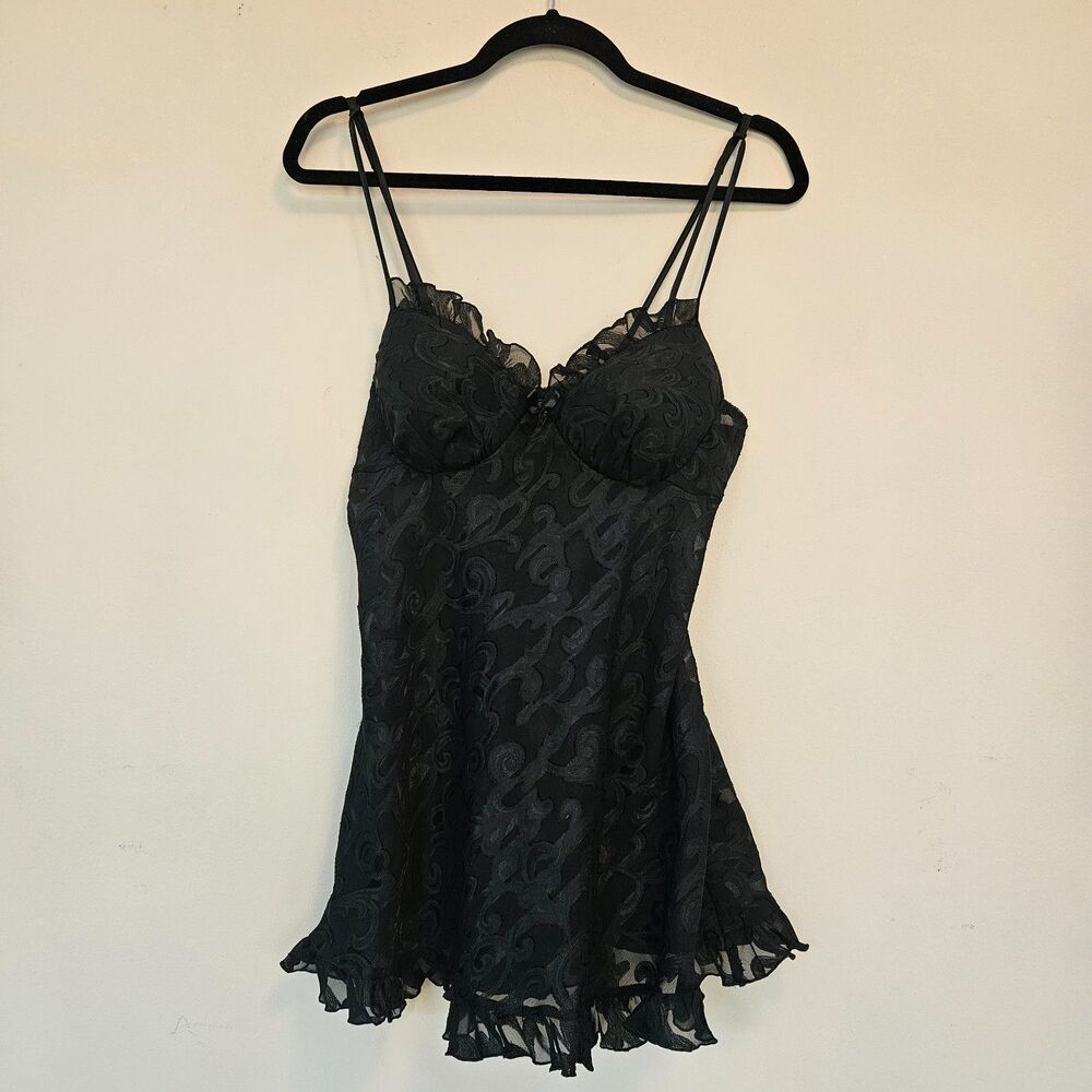 Seductive Wear Womens Lace Fairy Grunge Whimsigoth Babydoll Cami Size M Sheer